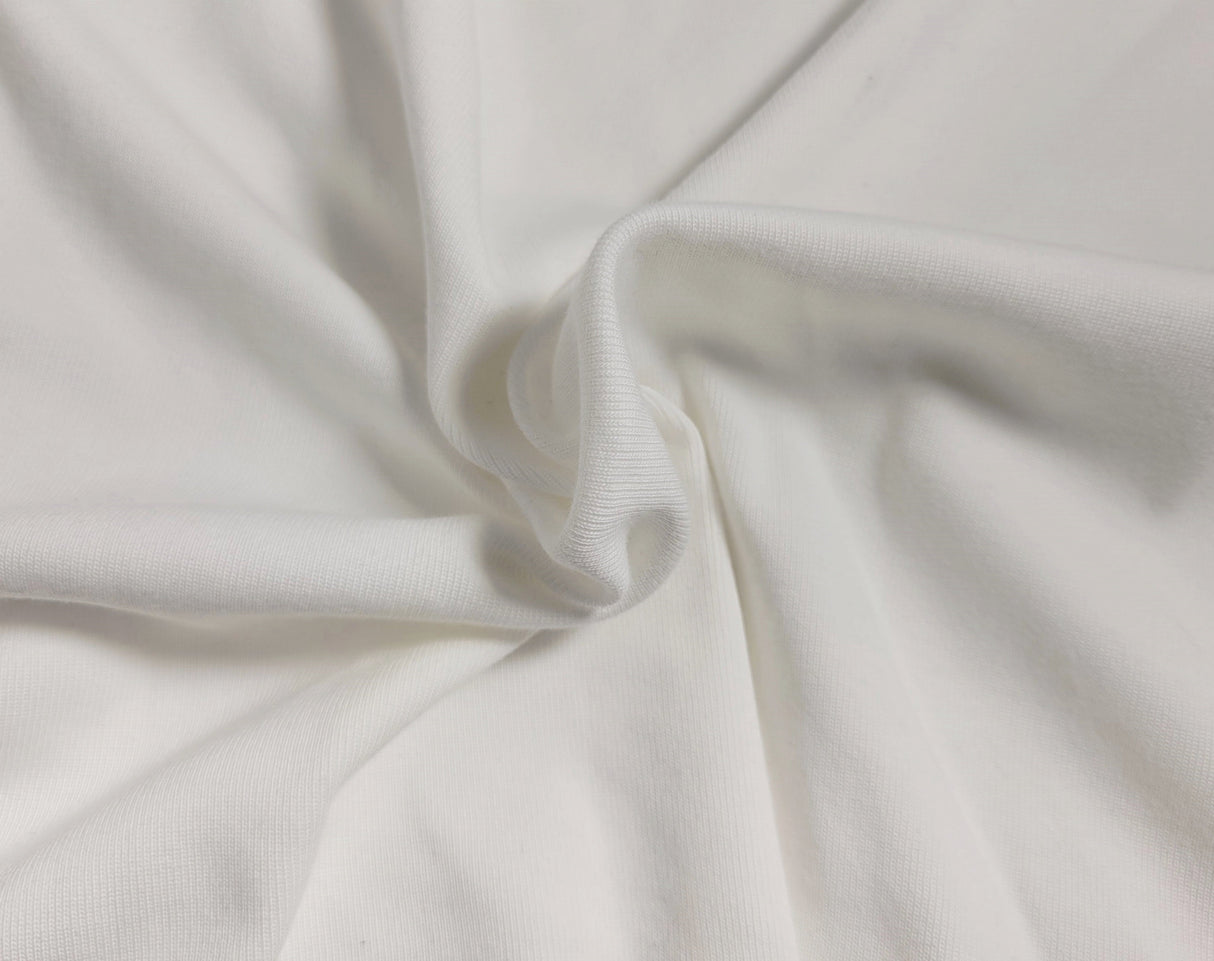 Cotton Spandex 1x1 Rib Knit PFD Off White
