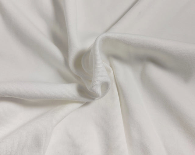 Cotton Spandex 1x1 Rib Knit PFD Off White