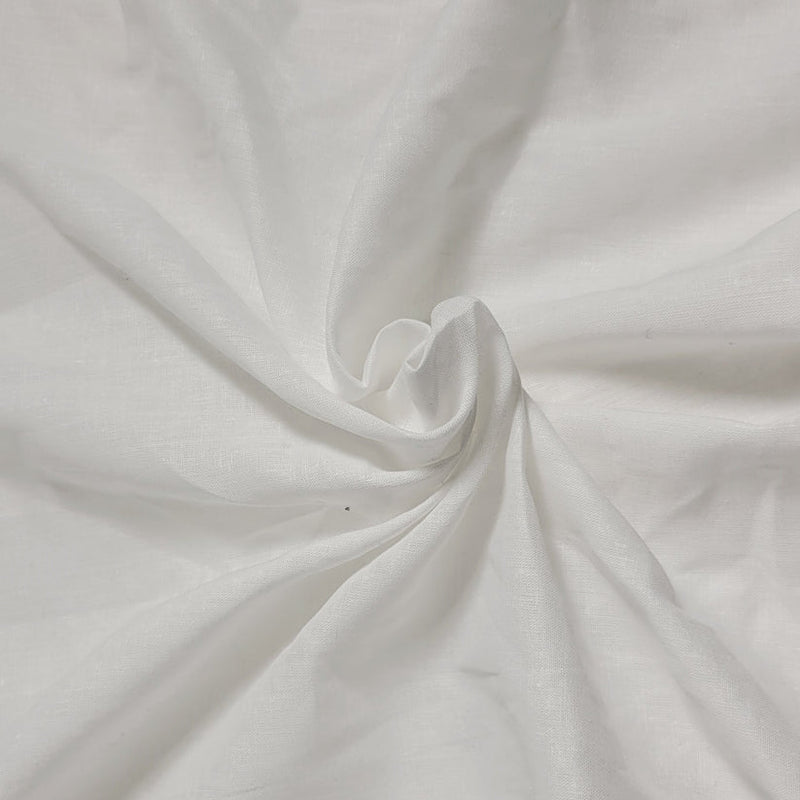 1 Yard White Woven Hemp Cotton Fabric Lightweight Natural Eco Textile Breathable