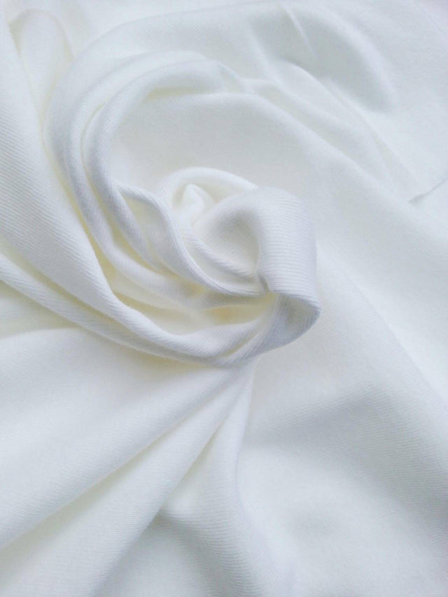Cotton Spandex 1x1 Rib White