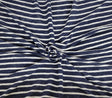 Linen Jersey Navy White Stripe