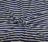 Linen Jersey Navy White Stripe