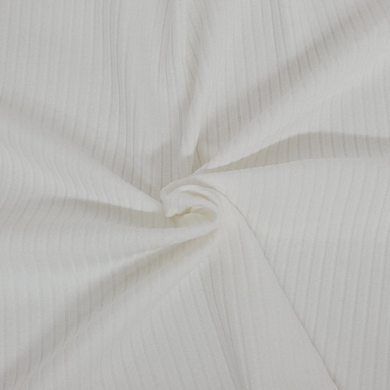 Organic Cotton Spandex Rib Knit Off White
