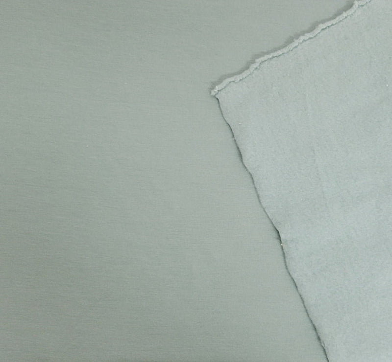 1 Yard Sage Modal Cotton Spandex Fleece Fabric for Sweatshirts, Hoodies, Joggers, and Loungewear