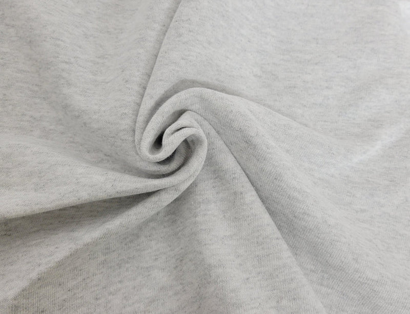 1 Yard Ash White Cotton French Terry Knit with Matching Rib