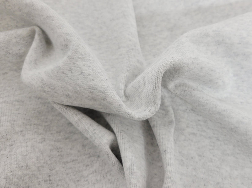 1 Yard Ash White 1x1 Rib Knit Cotton Fabric Soft Stretch for Cuffs Collars Waistbands