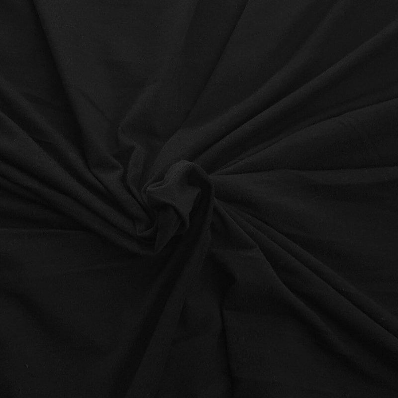 1 Yard Black Modal Spandex Jersey Knit Fabric Soft, Premium Weight Stretch Fabric for Tops, Dresses & Loungewear