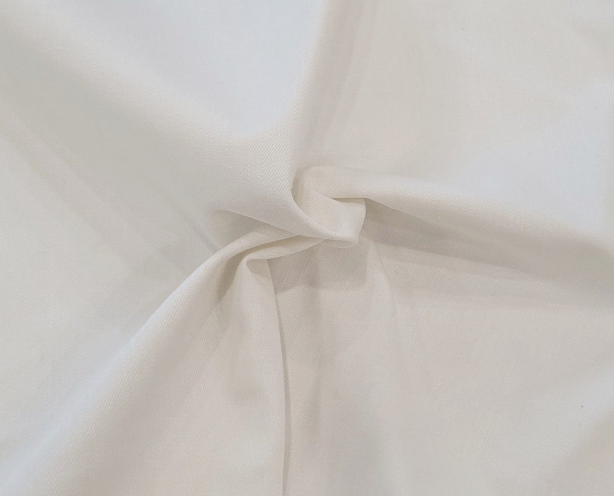 Cotton Twill Spandex Off White Fabric