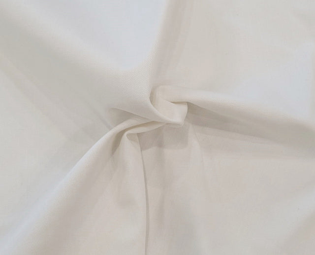 Cotton Twill Spandex Off White Fabric