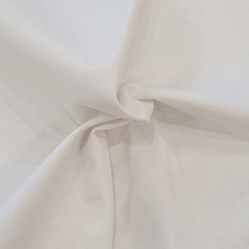 1 Yard Off White Cotton Twill Spandex Fabric for Uniforms Pants Dresses Jackets Shirts 54 Inch Width