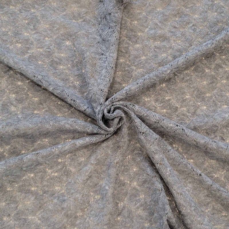 Crochet Lace Gray Cotton Knit