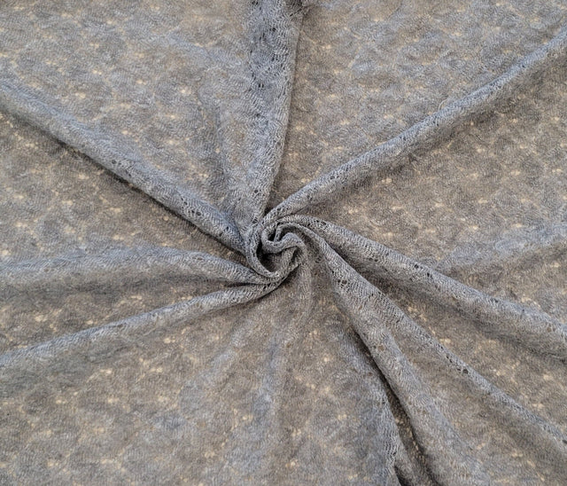Crochet Lace Gray Cotton Knit