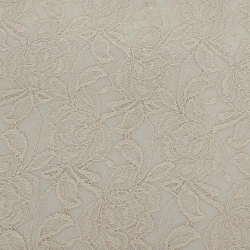 Floral Lace Cream Polyester Fabric