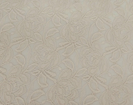Floral Lace Cream Polyester Fabric