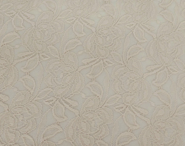Floral Lace Cream Polyester Fabric