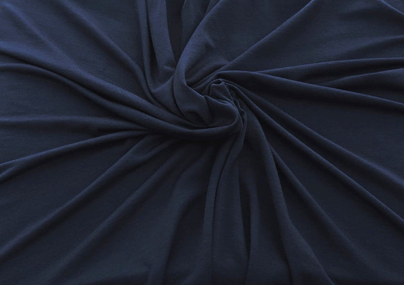 1 Yard Navy Bamboo Spandex Jersey Knit Fabric 60 Inch Width