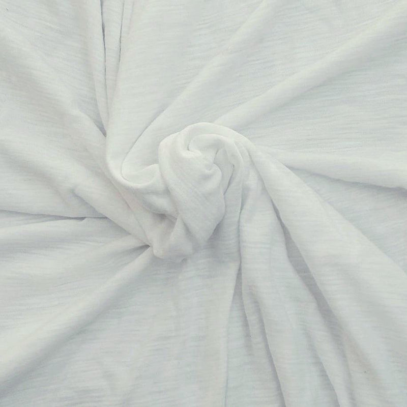 White Cotton Slub Jersey Knit