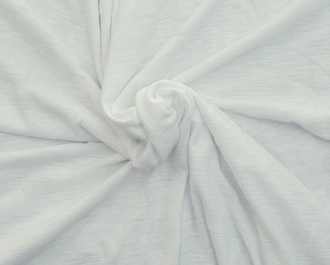 White Cotton Slub Jersey Knit