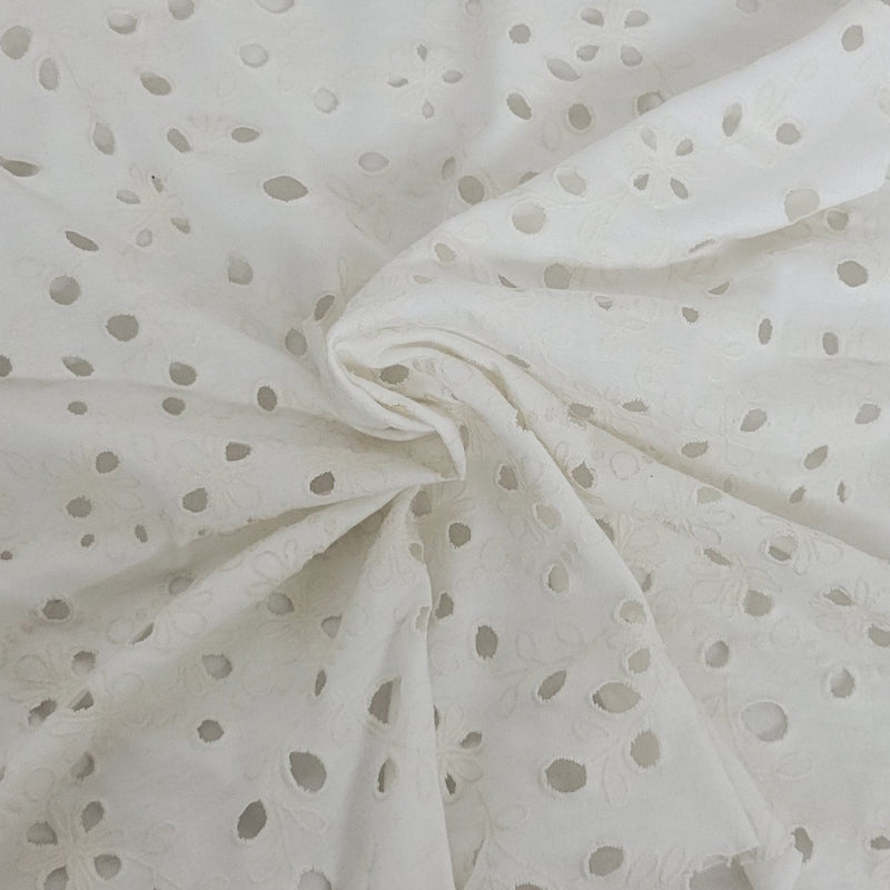 Eyelet Cotton Jersey Knit White