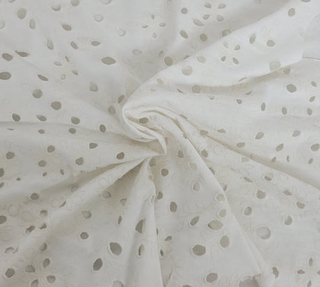 Eyelet Cotton Jersey Knit White