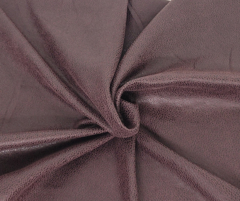 1 Yard Plum Stretchy Vegan Soft Leather Fabric 57 Inch Width 2 Way Stretch Textured Material