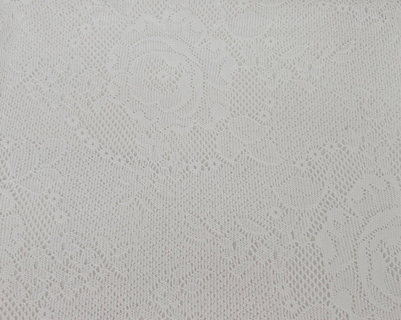 1 Yard Off White Polyester Crochet Knit Lace Fabric 48 Inches Wide