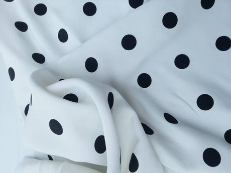 Polka Dot Rayon Acetate White Black