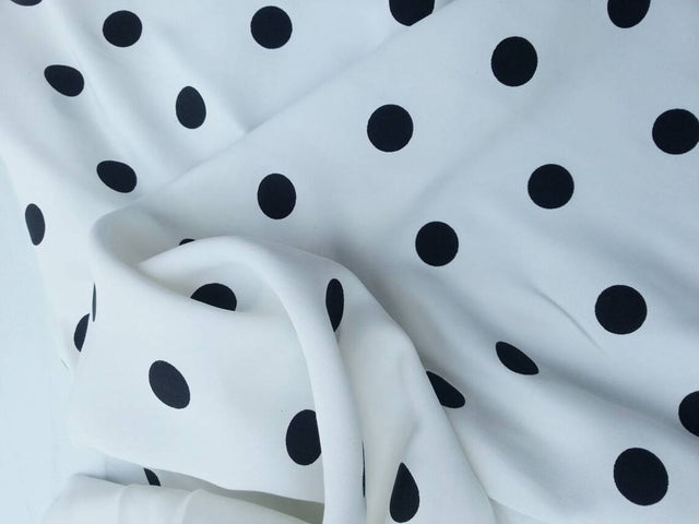 Polka Dot Rayon Acetate White Black