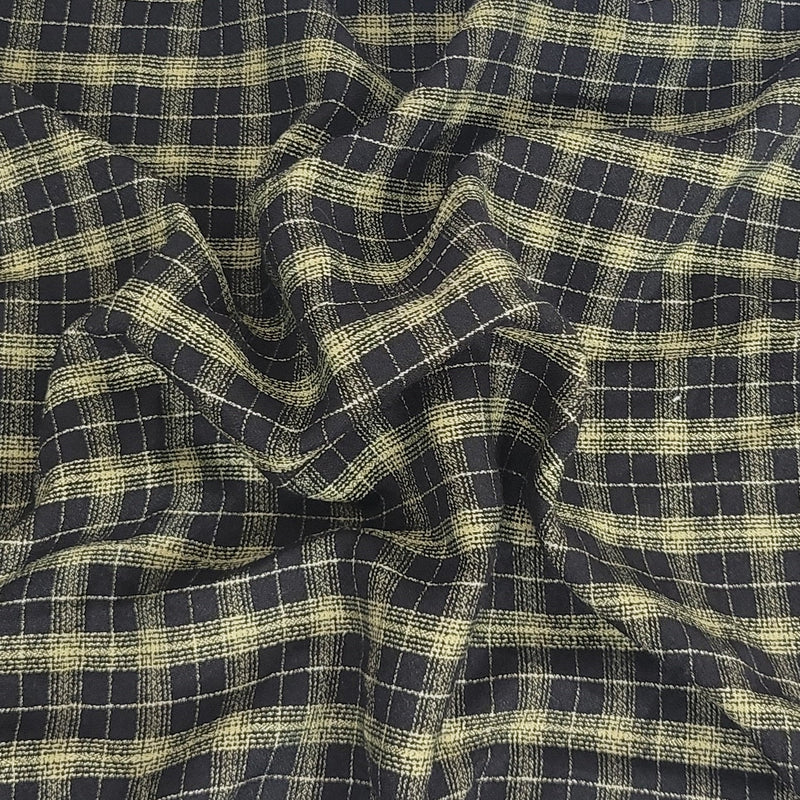 Plaid Rayon Blend Black Avocado