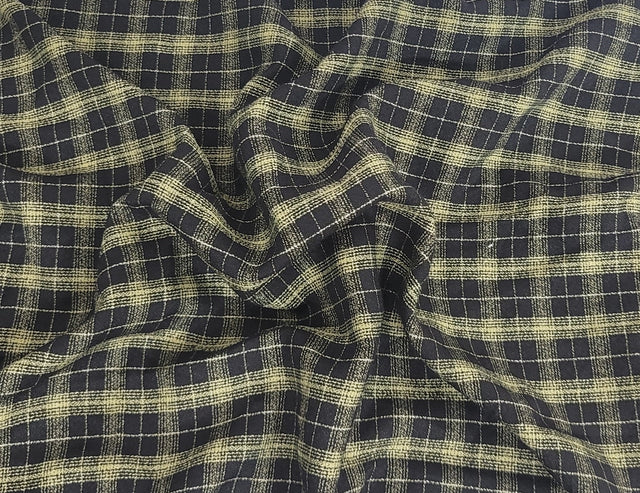 Plaid Rayon Blend Black Avocado