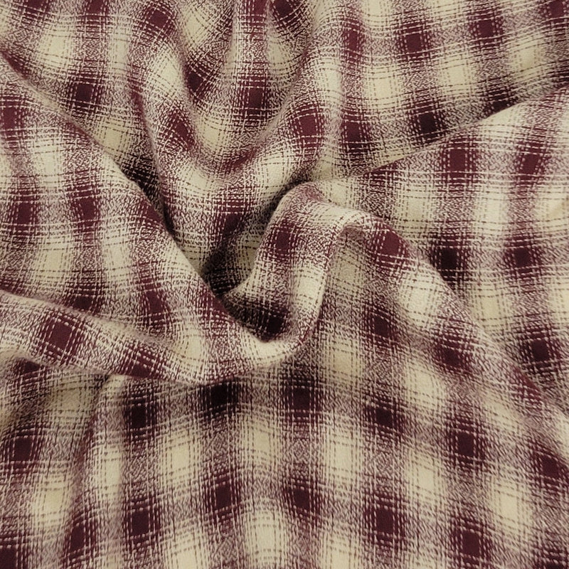Plaid Rayon Blend Wine Khaki