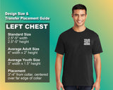 Pack: 12 Fast Printed T-Shirts – Design & Personalize Your Own Tee (Left Chest - Black)