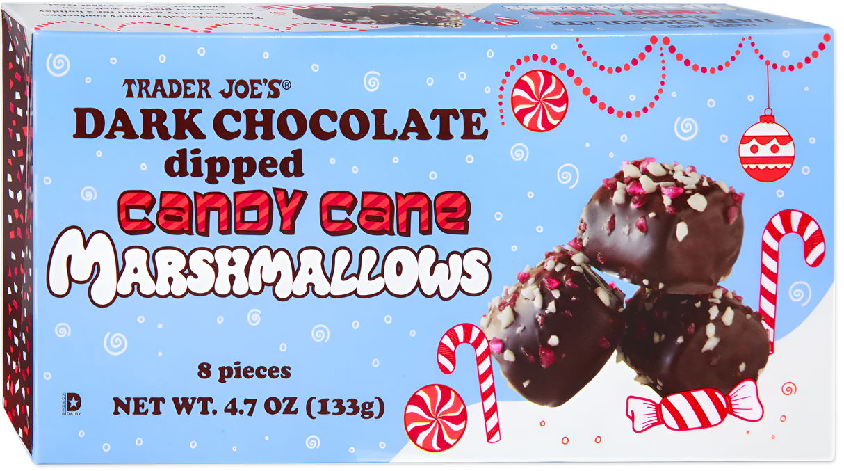 Dark Chocolate Dipped Candy Cane Marshmallows