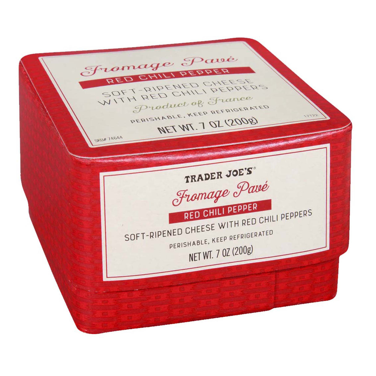 Fromage Pavé Red Chili Pepper – Soft-Ripened French Cheese with Spicy Jalapeño, Cayenne & Red Bell Peppers