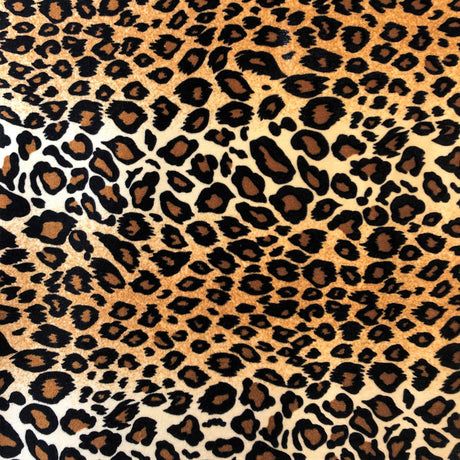 Safari Printed Stretch Velvet Fabric - Tiger, Zebra, Baby Leopard, Leopard, 52" Width (1 Yard)