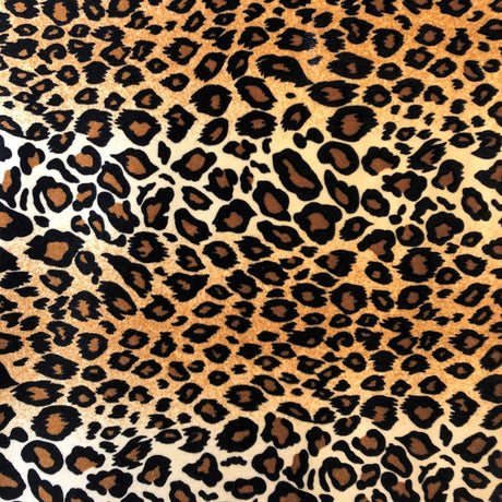 Safari Printed Stretch Velvet Fabric - Tiger, Zebra, Baby Leopard, Leopard, 52" Width (1 Yard)