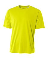A4 N3142 Cooling Performance Crew Micro Poly Interlock Fabric - Safety Yellow, Moisture Wicking, Quick Stain Release, 4.0 Ounce (1 Piece)