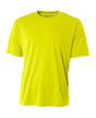 A4 N3142 Cooling Performance Crew Micro Poly Interlock Fabric - Safety Yellow, Moisture Wicking, Quick Stain Release, 4.0 Ounce (1 Piece)