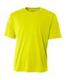 A4 N3142 Cooling Performance Crew Micro Poly Interlock Fabric - Safety Yellow, Moisture Wicking, Quick Stain Release, 4.0 Ounce (1 Piece)