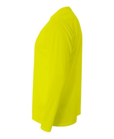 A4 N3165 Cooling Performance Long Sleeve Micro Poly Interlock Fabric - Safety Yellow, 4 Oz, Long Sleeve, UPF 44+ (1 Unit)