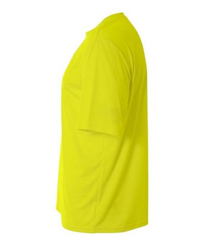 A4 N3142 Cooling Performance Crew Micro Poly Interlock Fabric - Safety Yellow, Moisture Wicking, Quick Stain Release, 4.0 Ounce (1 Piece)