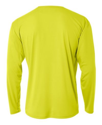 A4 N3165 Cooling Performance Long Sleeve Micro Poly Interlock Fabric - Safety Yellow, 4 Oz, Long Sleeve, UPF 44+ (1 Unit)