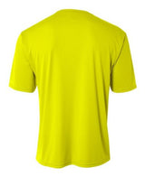 A4 N3142 Cooling Performance Crew Micro Poly Interlock Fabric - Safety Yellow, Moisture Wicking, Quick Stain Release, 4.0 Ounce (1 Piece)