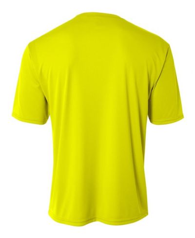 A4 N3142 Cooling Performance Crew Micro Poly Interlock Fabric - Safety Yellow, Moisture Wicking, Quick Stain Release, 4.0 Ounce (1 Piece)
