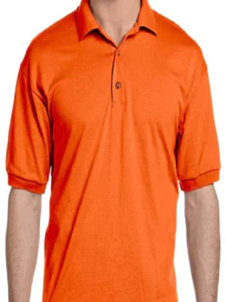 Gildan 8800 Polo Cotton Poly Blend Fabric - Safety Orange, Classic Fit, Moisture Wicking (1 Unit)