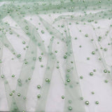 1 Yard Pearl Tulle Fabric Soft Sheer Mesh 58 Inch Width for Bridal Gowns