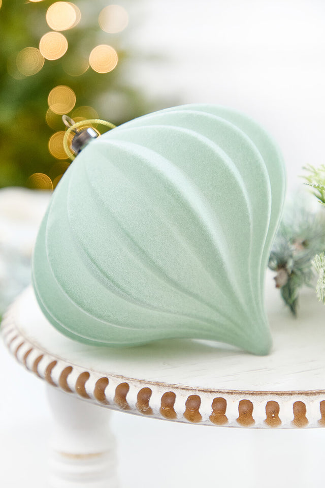 6" Eucalyptus Flocked Onion Ornament