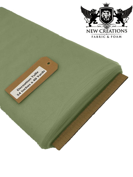 Sage Green Tutu Tulle Fabric - Sage Green Sheer Netting, 54" Width (5 Yards)