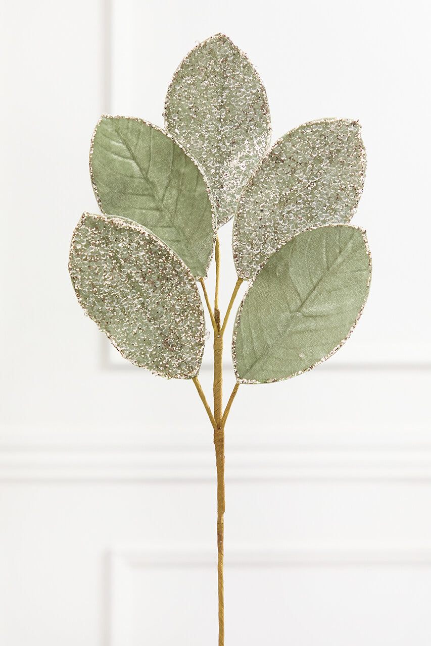 25" Sage Magnolia Leaf Stem
