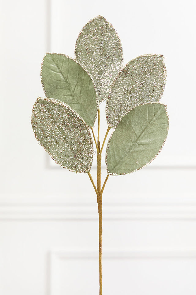 25" Sage Magnolia Leaf Stem